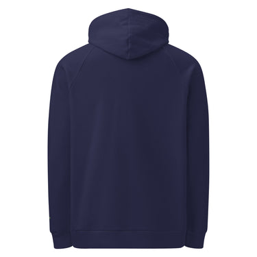 A Navy Blue Under Armour hoodie with the Dglox logo and text graphic on the front. It features a hood, drawstrings, and a front pouch pocket. DGLOX
