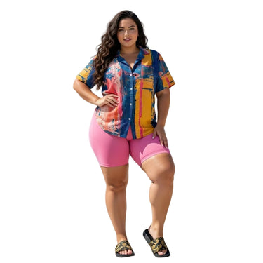 Geometric Print Summer Shirt- DGLOX DGLOX