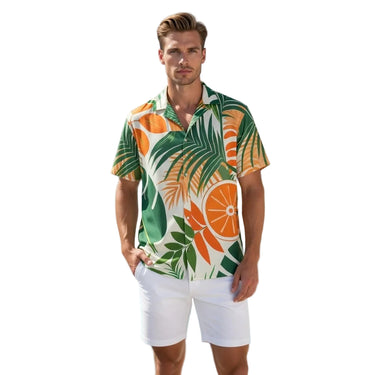 Tropical Print Button Shirt- DGLOX DGLOX