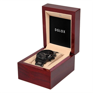 Dglox Black Chronograph Watch - DGLOX # DGLOX