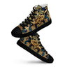 Men's Pure Royal Sneaker with baroque pattern, high-top design, polyester canvas, black faux leather toe cap, stylish lace-up front. DGLOX