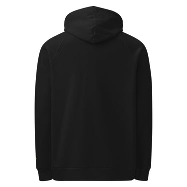 A black Under Armour hoodie with the Dglox logo and text graphic on the front. It features a hood, drawstrings, and a front pouch pocket. DGLOX