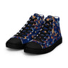 Stylish high top sneakers with a colorful star pattern, featuring faux leather toe cap and padded collar, perfect for fashion-conscious individuals.